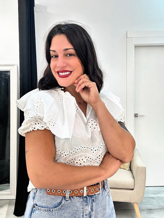 Blusa Carmen blanca