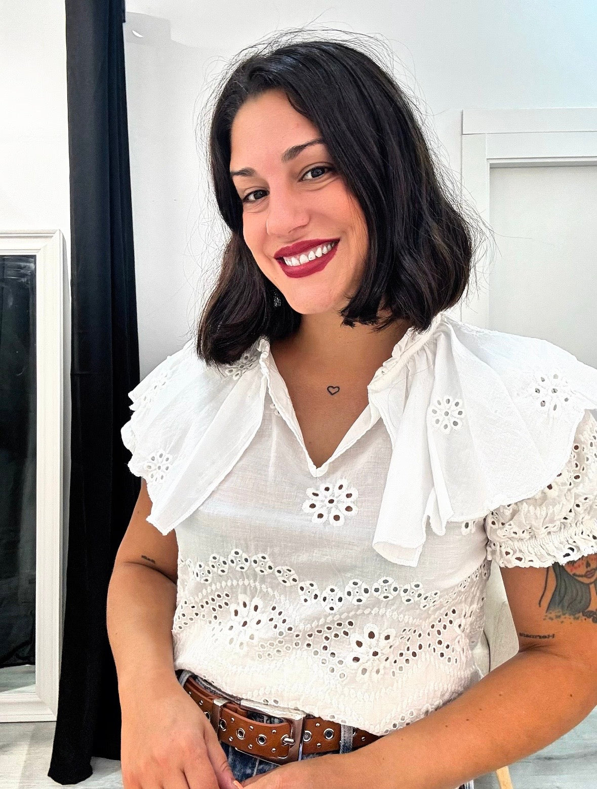 Blusa Carmen blanca