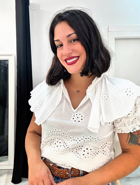 Blusa Carmen blanca
